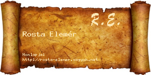 Rosta Elemér névjegykártya